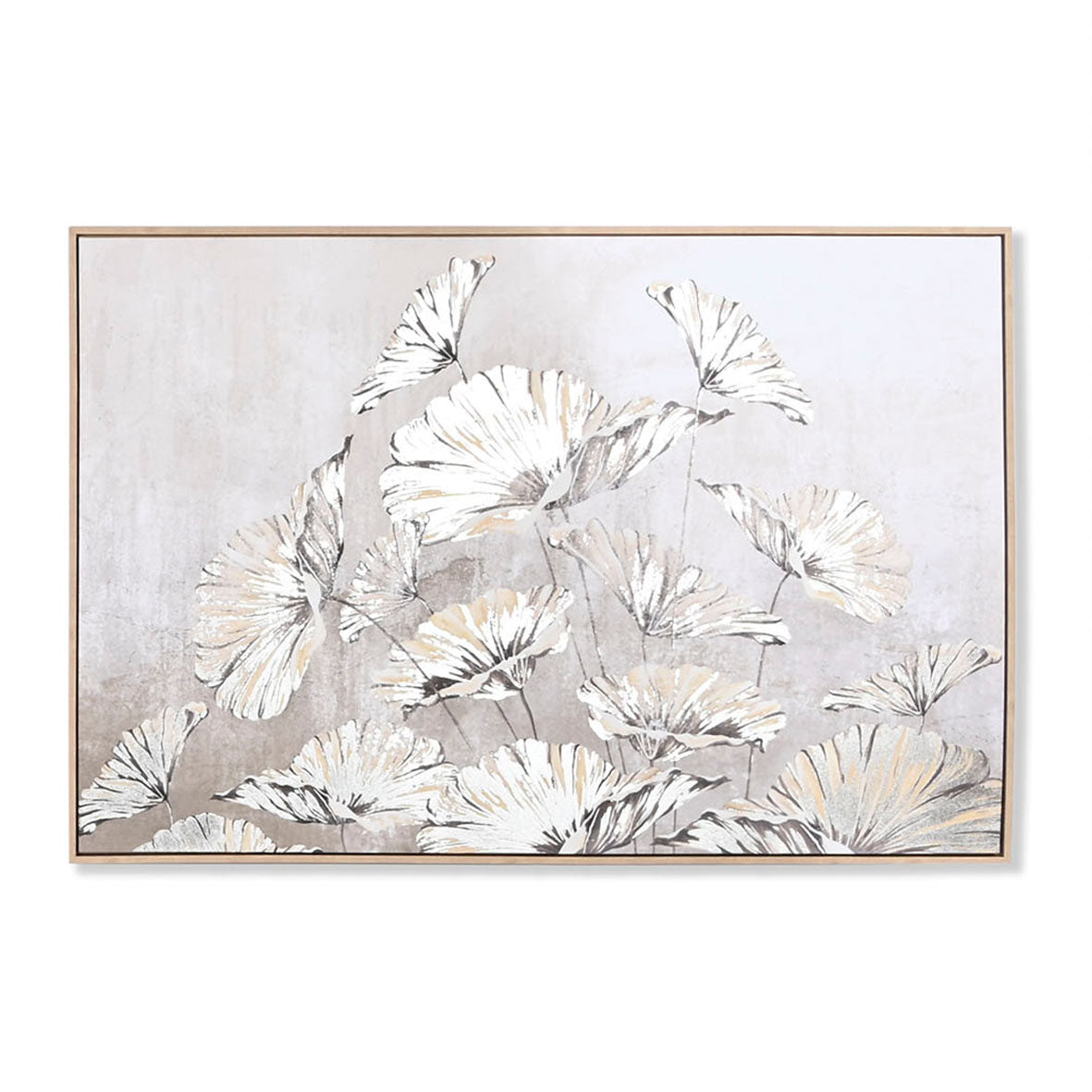 Lienzo Enmarcado Flores Blancas